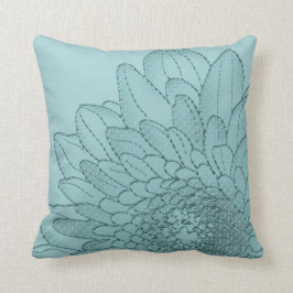 Grote Blauwgroen zonnebloem | Sierkussen