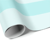 Grote Bleek Turquoise Horizontale Strepen Cadeaupapier (Rol Hoek)