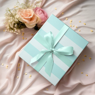 Grote Bleek Turquoise Horizontale Strepen Cadeaupapier