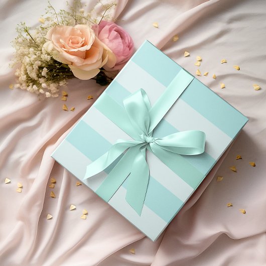 Grote Bleek Turquoise Horizontale Strepen Cadeaupapier