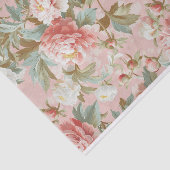 Grote Bleke Roze Pioenen op Lichtroze Achtergrond Tissuepapier (Detail)