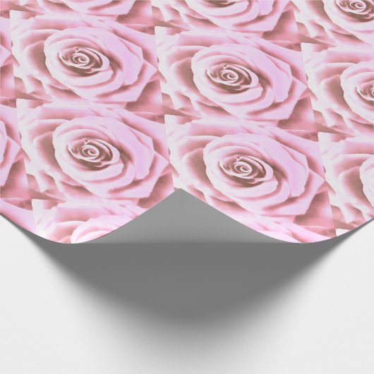 Grote Bleke roze roos Cadeaupapier (Hoek)