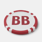 Grote Blinde BB Eenvoudige Rode Witte Tekst Pokerf Poker Chips (Enkel)