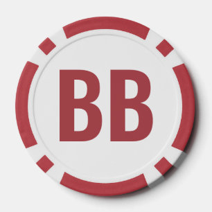 Grote Blinde BB Eenvoudige Rode Witte Tekst Pokerf Poker Chips