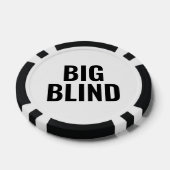 Grote Blinde Eenvoudige Zwarte Witte Tekst Poker Chips (Enkel)