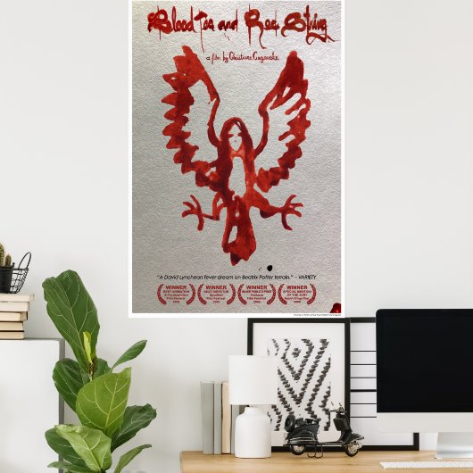 Grote Bloed Thee en Rode String Officiële Poster (Thuiskantoor)