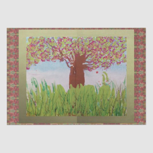 grote bloeiende boom tissuepapier (Voorkant)