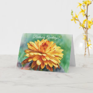 Grote Bloeiende Moeder Chrysanthemum Kunst Verjaar Kaart