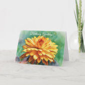 Grote Bloeiende Moeder Chrysanthemum Kunst Verjaar Kaart (Voorkant)