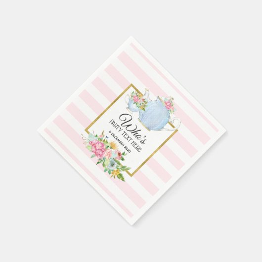 Grote bloem, theefeestje, Cocktail Paper Napkins Servet (Hoek)