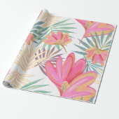 Grote bloemen cadeaupapier (Uitgerold)