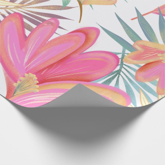 Grote bloemen cadeaupapier (Hoek)