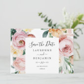 Grote Bloemen Foto Save the Date Kaart Aankondigin (Staand voorkant)