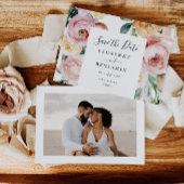 Grote Bloemen Foto Save the Date Kaart Aankondigin