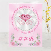 Grote bloemen, gepersonaliseerde verjaardagskaarte kaart (Gele Bloem)