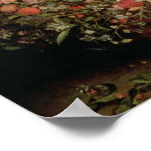 Grote bloemen in een houten bad poster (Hoek)