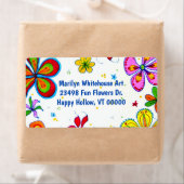 Grote Bloemen Kunst Aangepaste Tekst Etiket (Insitu)