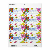 Grote Bloemen Kunst Aangepaste Tekst Etiket (Full Sheet)