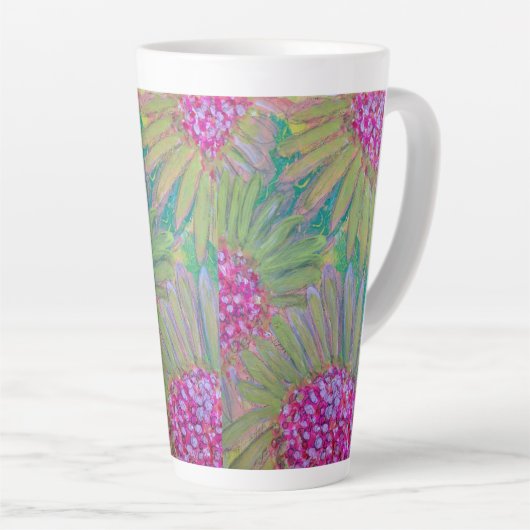 Grote Bloemen Latte Cup Latte Mok (Rechterhoek)