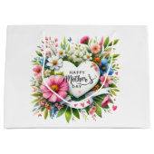 Grote Bloemen Moederdag Gift Bag Groot Cadeauzakje (Voorkant)