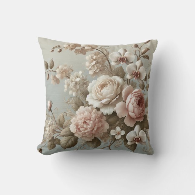 Grote Bloemen Motief Ontwerp Patroon 10 Kussen (Voorkant)