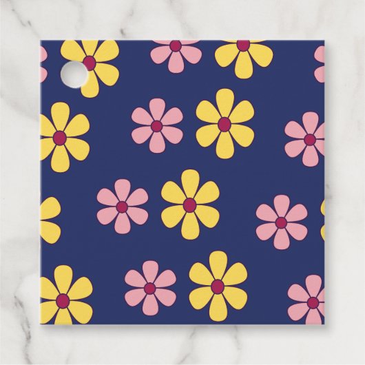 Grote bloemen patroon bevestigen bedankjes labels (Voorkant)