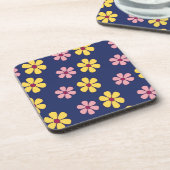 Grote bloemen patroon bevestigen bier onderzetter (Linkerzijde)