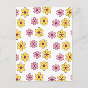 Grote bloemen patroon bevestigen briefkaart