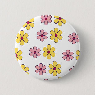 Grote bloemen patroon bevestigen ronde button 5,7 cm