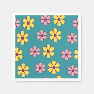 Grote bloemen patroon bevestigen servet