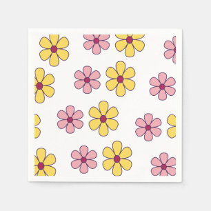 Grote bloemen patroon bevestigen servet