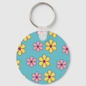 Grote bloemen patroon bevestigen sleutelhanger (Voorkant)