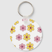 Grote bloemen patroon bevestigen sleutelhanger (Voorkant)