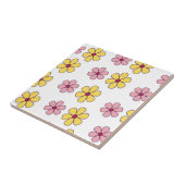 Grote bloemen patroon bevestigen tegeltje (Zijkant)