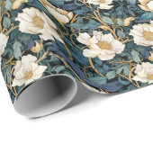 Grote Bloemen William Morris geïnspireerd geschenk Cadeaupapier (Rol Hoek)