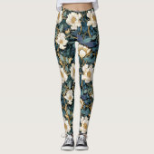 Grote Bloemen William Morris geïnspireerd Leggings (Voorkant)