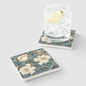 Grote bloemen William Morris geïnspireerd Stenen Onderzetter (Zijkant)