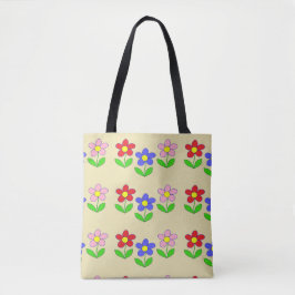 Grote bloemenkwartel tote bag