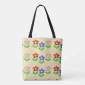 Grote bloemenkwartel tote bag (Achterkant)
