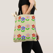 Grote bloemenkwartel tote bag (Dichtbij)