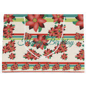 Grote Bloemrijke Designer Verjaardag Gift-tas Groot Cadeauzakje (Voorkant)