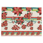 Grote Bloemrijke Designer Verjaardag Gift-tas Groot Cadeauzakje (Achterkant)