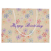 Grote Bloemrijke Happy Birthday Gift-bag Large Cadeautasje (Achterkant)