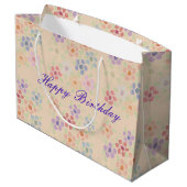 Grote Bloemrijke Happy Birthday Gift-bag Large Cadeautasje (Achterkant Gekanteld)