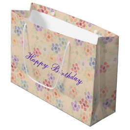 Grote Bloemrijke Happy Birthday Gift-bag Large Cadeautasje
