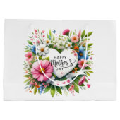 Grote bloemrijke Moederdag cadeautas (Achterkant)