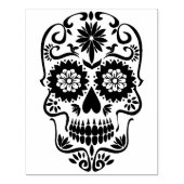 Grote bloemsuiker schedel rubberstempel (Afrduk)