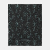 Grote bloesem grijze gepersonaliseerde naam fleece deken (Voorkant)