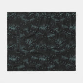 Grote bloesem grijze gepersonaliseerde naam fleece deken (Voorkant (Horizontaal))