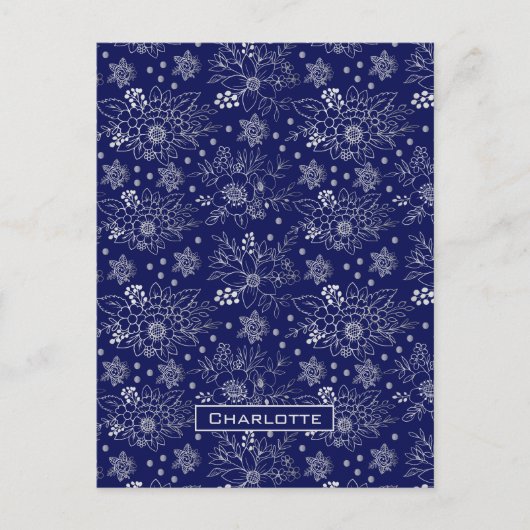 Grote bloesem naadloos aangepast patroon briefkaart (Voorkant)